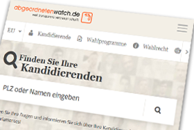 Screenshot EU-Wahlportal Screenshot EU-Wahlportal