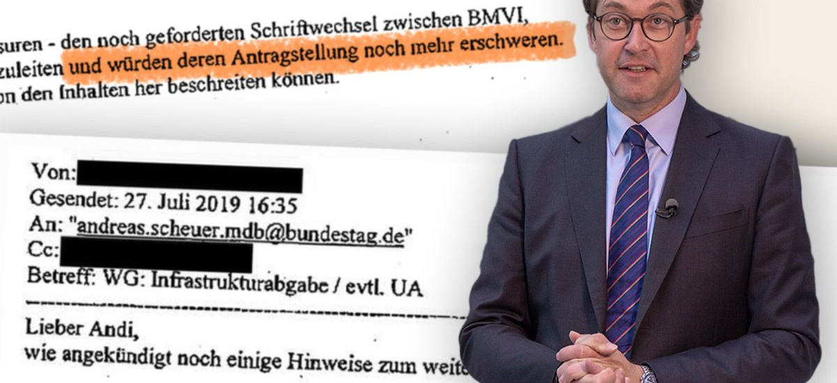 Verkehrsminister Scheuer, interne Mail