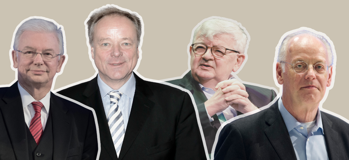 Roland Koch, Dirk Niebel, Joschka Fischer, Rudolf Scharping