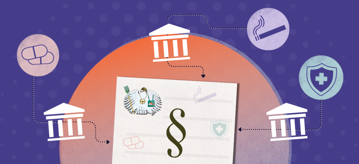 Symbolische Grafik mit dem Thema: Einflussnahme von Lobbybranchen auf Gesetze über die Bundesministerien