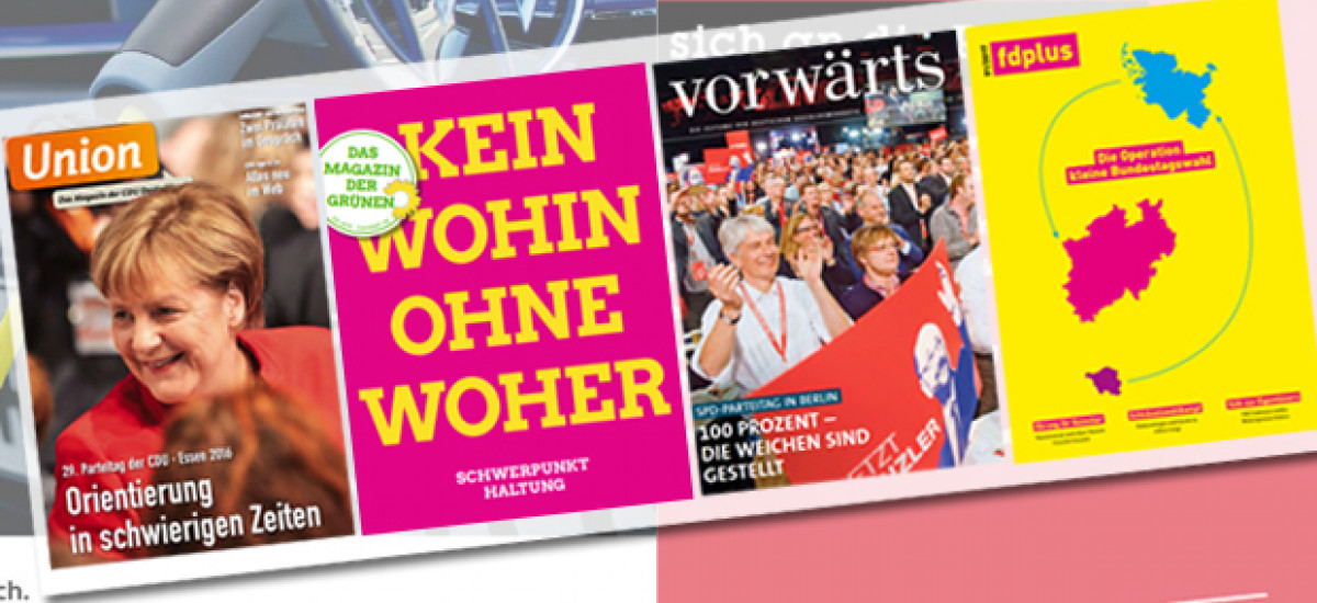 Mitglieder-Magazine von Parteien und Anzeigen (Symbolbild)