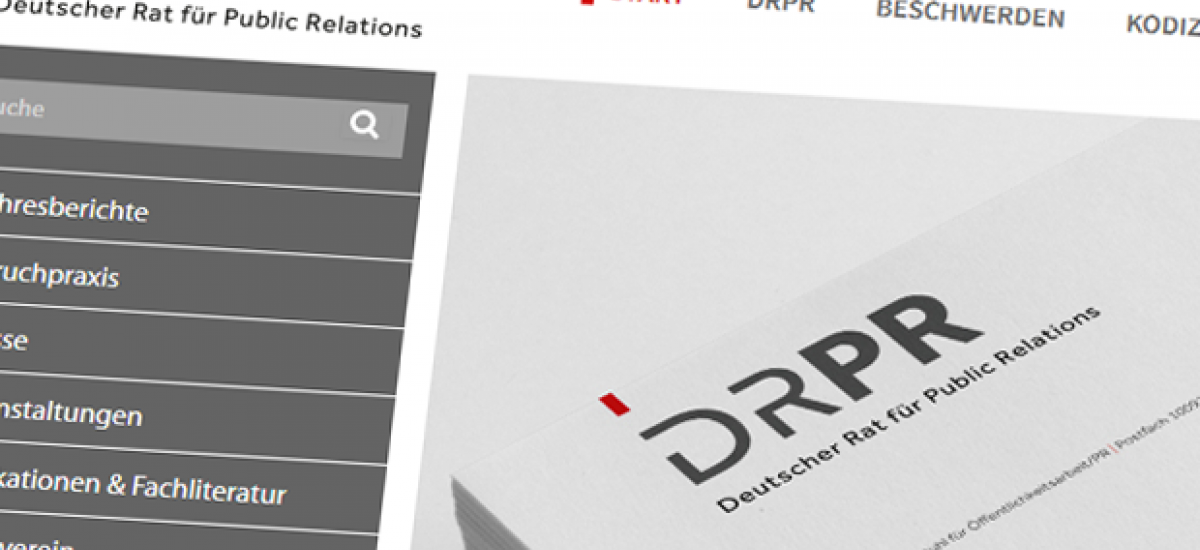 Screenshot von der Homepage des DRPR