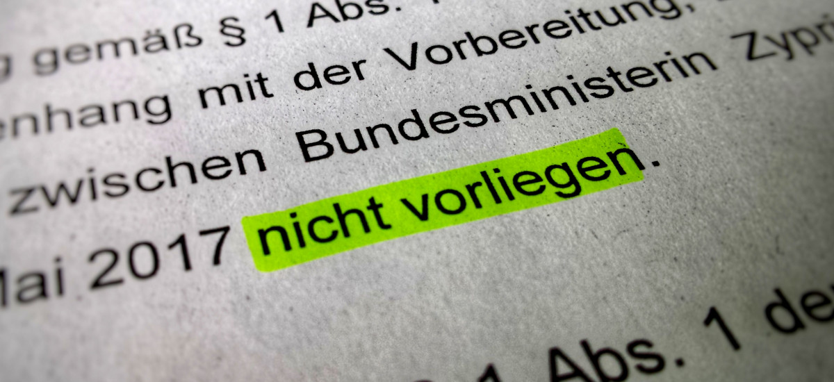 Ausriss Ministeriumsschreiben: Dokumente liegen nicht vor