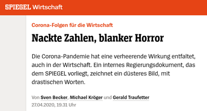 SPIEGEL-Artikel vom 27. April 2020