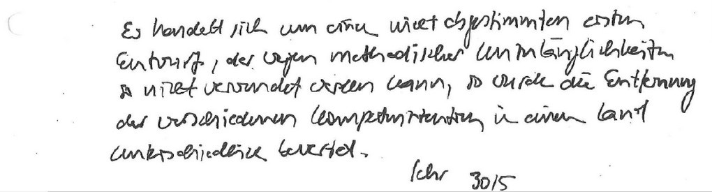 Interne Notiz: "Nicht abgestimmter Entwurf, der wegen methodischer Unzulänglichkeiten so nicht verwendet werden kann"