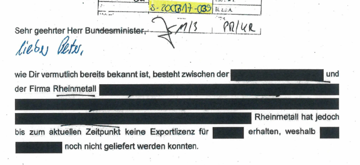 Screenshot Bittbrief an Peter Altmaier mit der Anrede "lieber Peter"