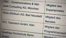 Screenshot Nebentätigkeits-Liste