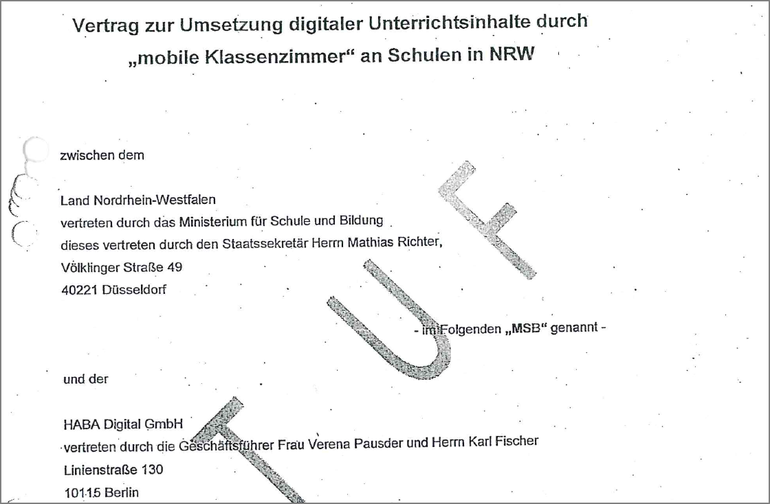 Vertragsentwurf mobile Digitalwerkstatt (Ausriss)