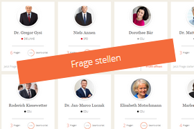Frage stellen auf abgeordnetenwatch.de Frage stellen (Symbolbild)