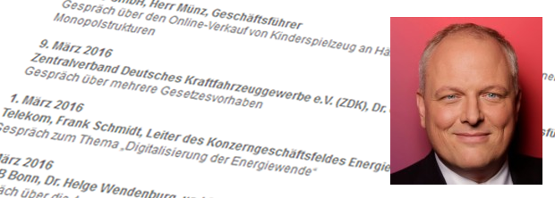 Screenshot Lobbykalender Ulrich Kelber (SPD)
