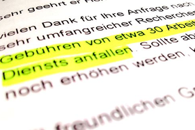 Foto eines Kostenbescheides Foto eines Kostenbescheides