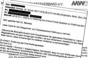 Ausriss Stellungnahme Mineralölwirtschaftsverband Ausriss Stellungnahme Mineralölwirtschaftsverband