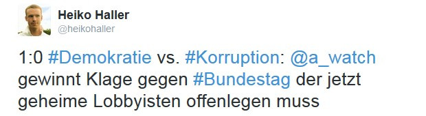 Tweet Heiko Haller zu Hausausweisklage