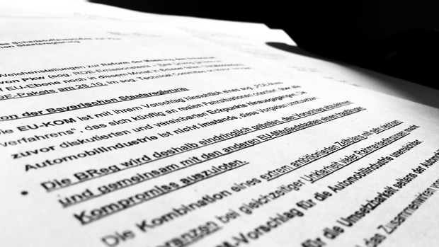 Foto Lobbypapier aus der bayer. Staatskanzlei