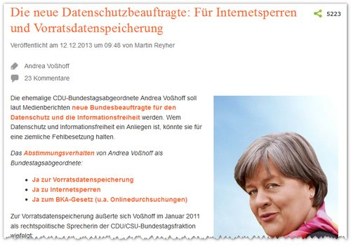 Screenshot Blogartikel: 