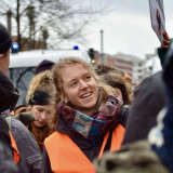 Ich auf einem Laufprotest zu einer Demo "Hand in Hand gegen Rechts"