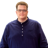 Lars Büttner Kandidat Lars Büttner, frontal mit Blauen Hemd