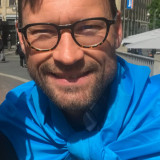 Michael Weber ich mit Friedensfahne