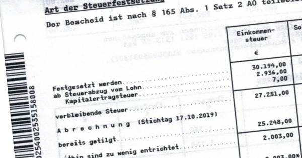 Steuerbescheid eines Abgeordneten