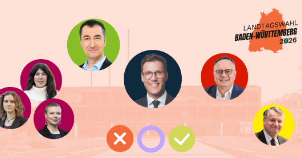 Die Spitzenkandidierenden zur Landtagswahl in Baden-Württemberg 2026