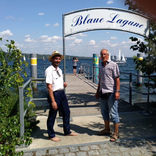 mit Bürgermeister Christian Hänel an der Blauen Lagune, Berzdorfer See