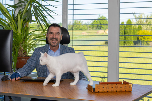 Am Schreibtisch mit Minou