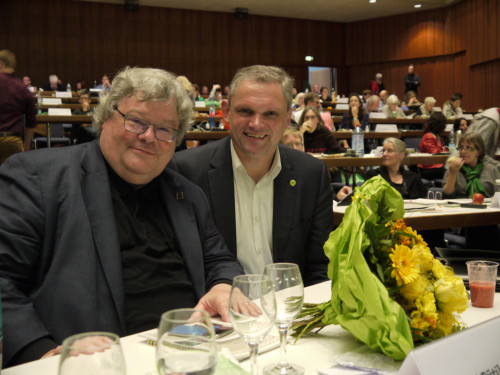 Martin Schmeding mit Reinhard Bütikofer, Co-Vorsitzender der Europäischen GRÜNEN