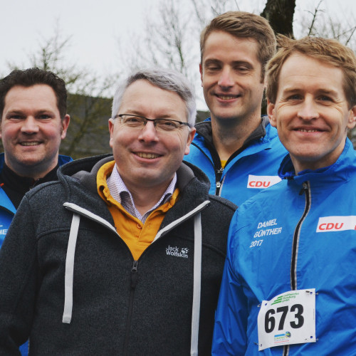 Unterstützung für Daniel Günther: Hier beim Stadtwerke-Flensburg-Lauf