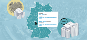 Interaktive Wahlkreiskarte - Nebeneinkünfte der Abgeordneten 2024 Auf einer interaktiven Deutschlandkarte lassen sich die Nebeneinkünfte der Abgeordneten 2024 ablesen
