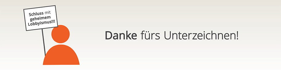 Grafik Danke für Ihre Unterschrift Lobbyismus