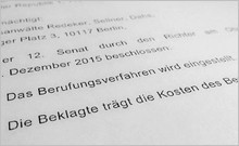 Ausriss aus Schreiben des Gerichts