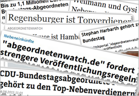 Zeitungsschlagzeilen zu unseren Recherchen (Ausrisse)