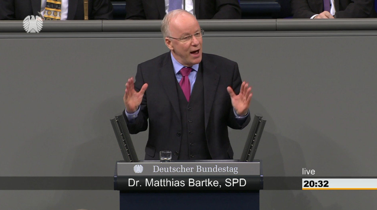 Matthias Bartke, SPD während der Rede zum Lobbyregister