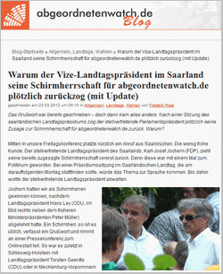 Screenshot umstrittener Blogartikel